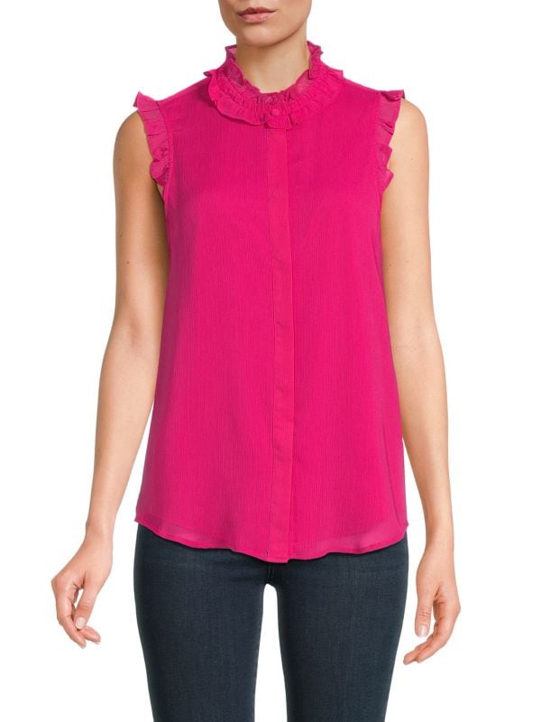 Karl Lagerfeld Paris Sleeveless Chiffon Top